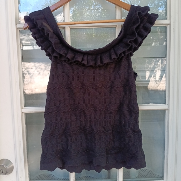 Guess off the shoulder pointelle sweater sz xl - Picture 2 of 5